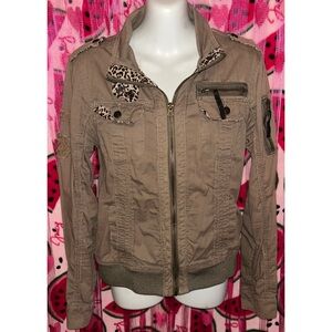 🤎 Alpha Industries Moto Jacket with Leopard Details